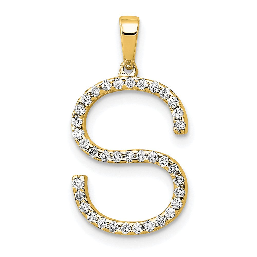 Diamond Letter S Initial Pendant - WBC