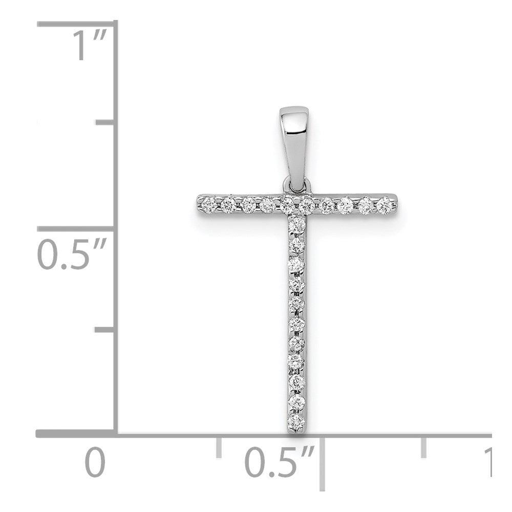 Diamond Letter T Initial Pendant - WBC