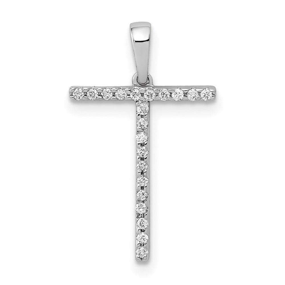 Diamond Letter T Initial Pendant - WBC