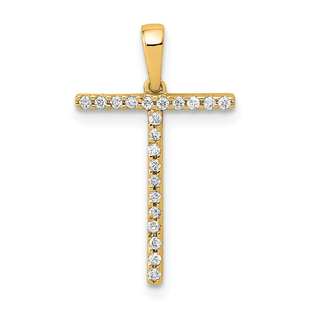 Diamond Letter T Initial Pendant - WBC