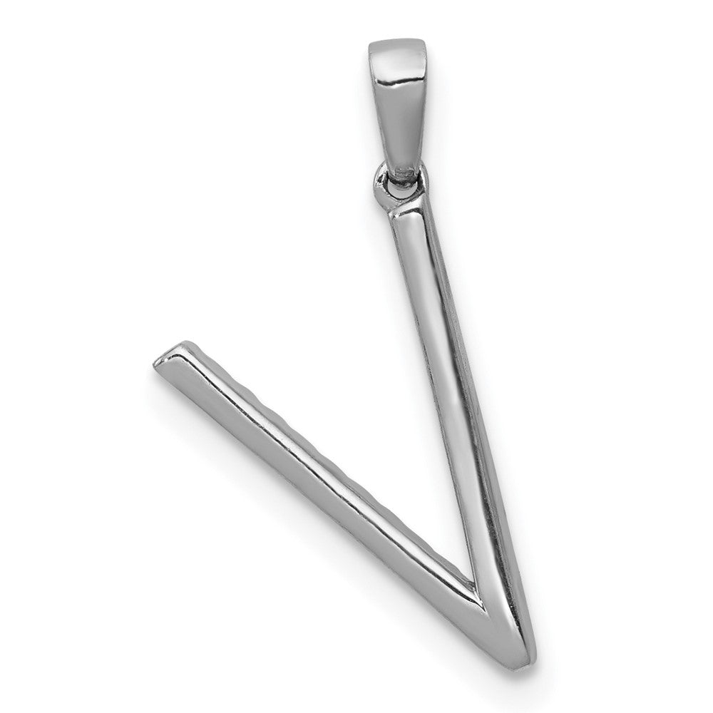 Diamond Letter V Initial Pendant - WBC