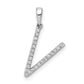 Diamond Letter V Initial Pendant - WBC