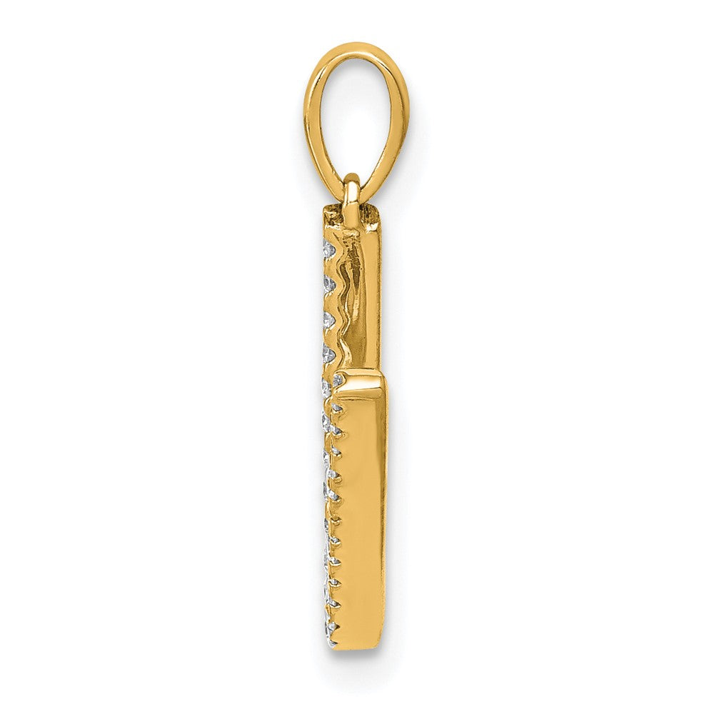 Diamond Letter V Initial Pendant - WBC