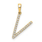 Diamond Letter V Initial Pendant - WBC