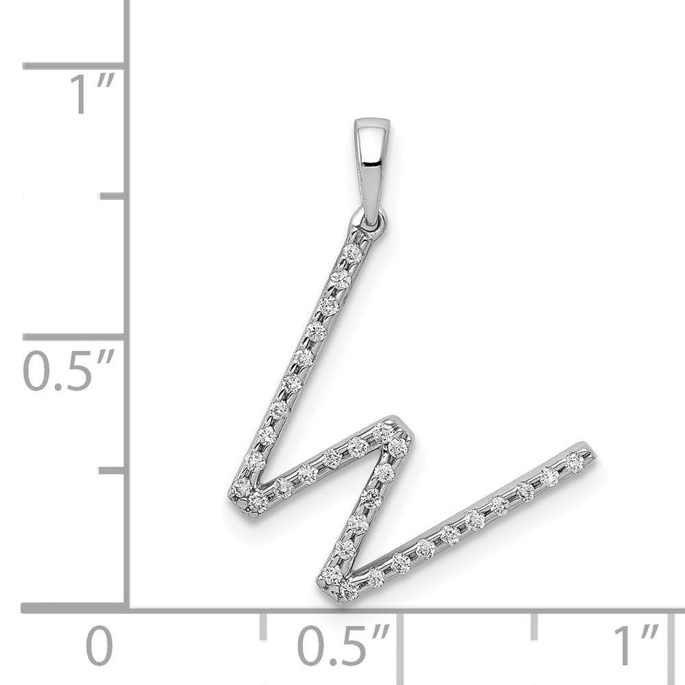 Diamond Letter W Initial Pendant - WBC