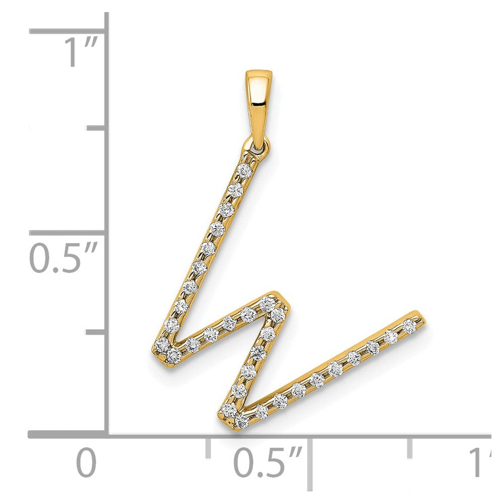 Diamond Letter W Initial Pendant - WBC