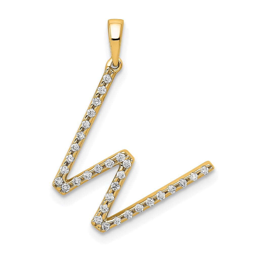 Diamond Letter W Initial Pendant - WBC