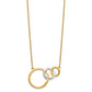 Two-tone Polished Triple Interlocked Circles Necklace - WBC