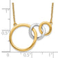 Two-tone Polished Triple Interlocked Circles Necklace - WBC