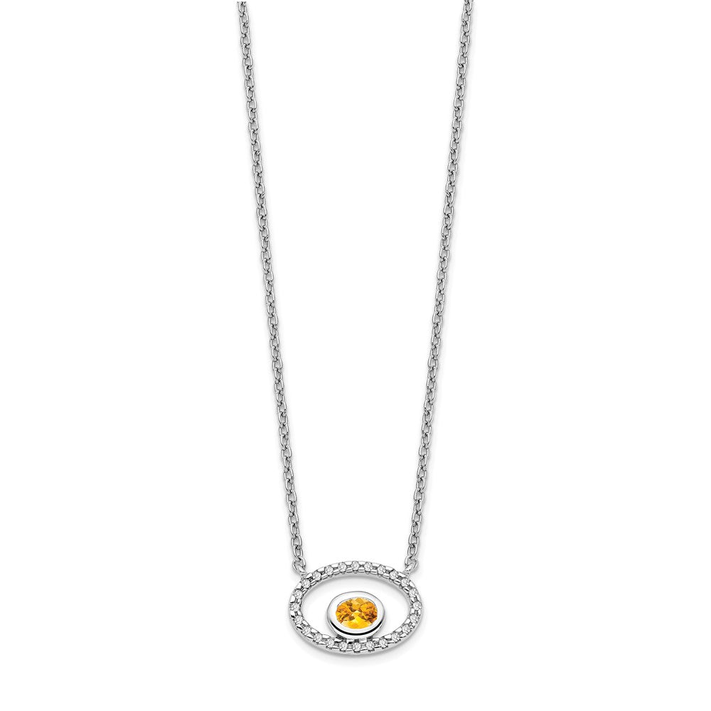 Oval Citrine and Diamond Necklace - WBC