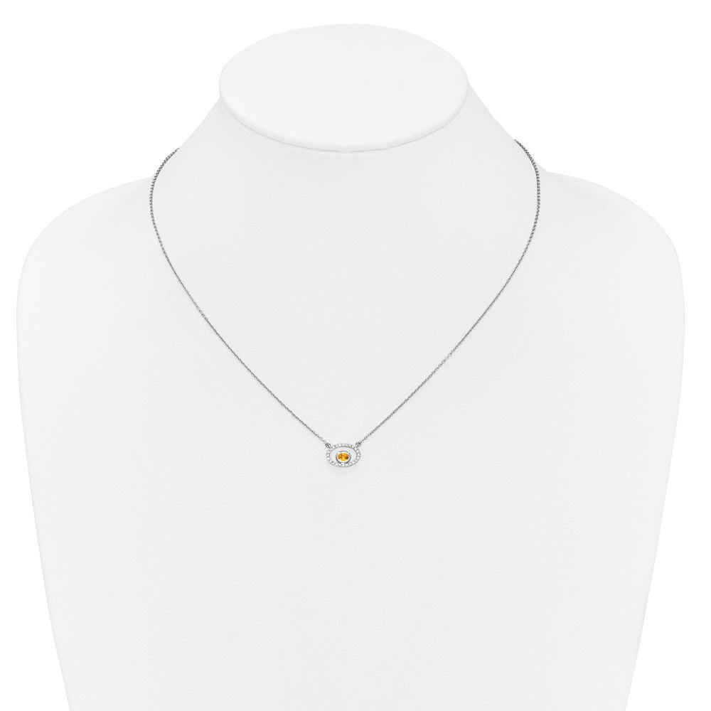 Oval Citrine and Diamond Necklace - WBC