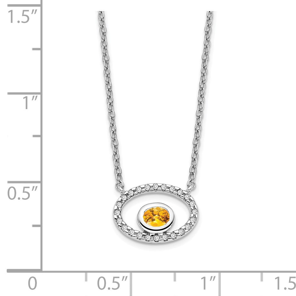 Oval Citrine and Diamond Necklace - WBC
