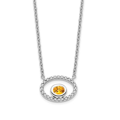 Oval Citrine and Diamond Necklace - WBC
