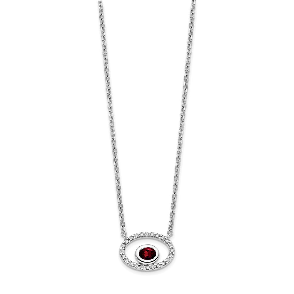 Oval Garnet and Diamond Necklace - WBC