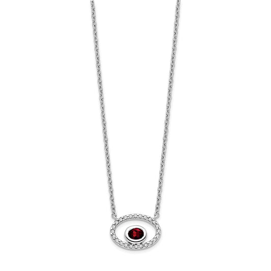 Oval Garnet and Diamond Necklace - WBC