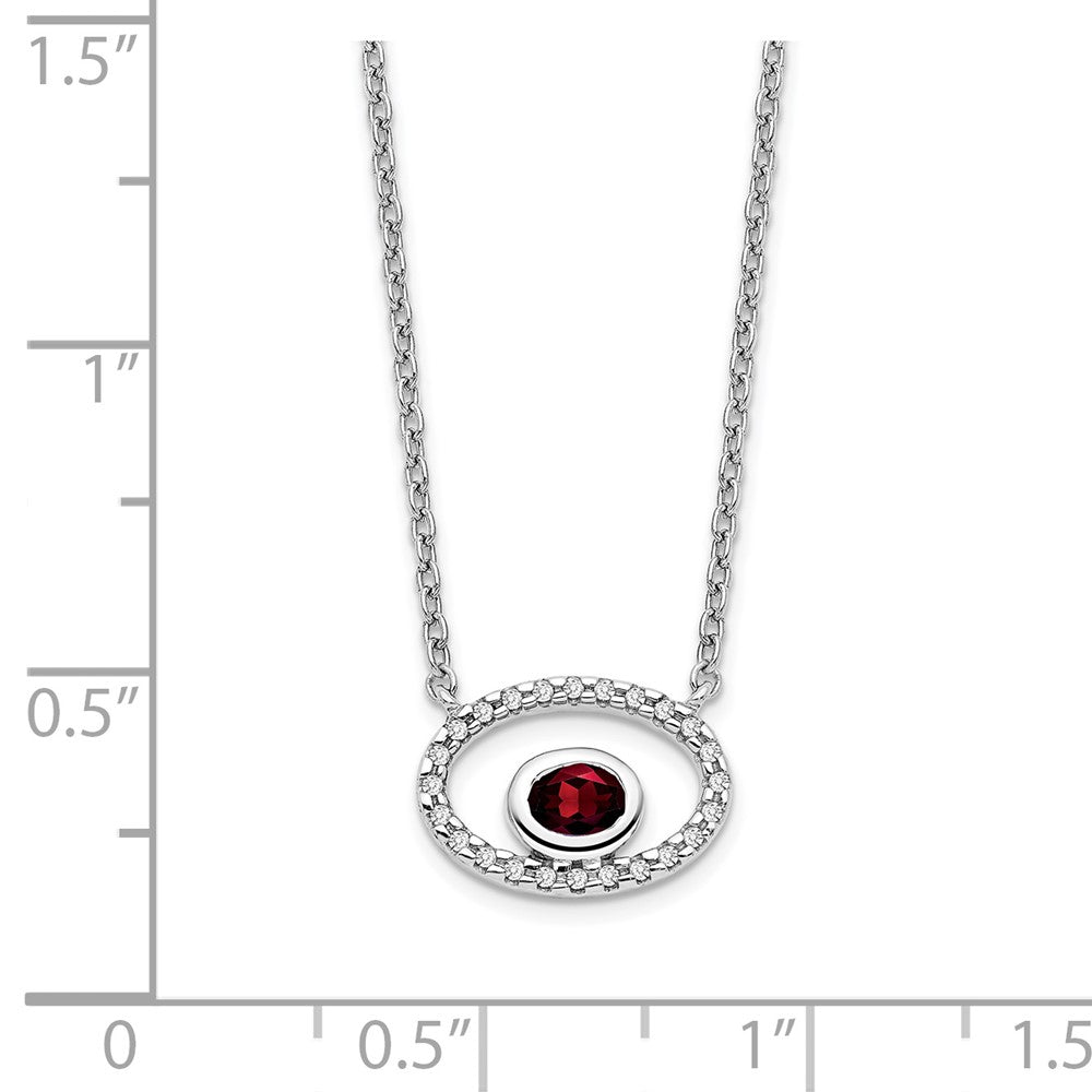Oval Garnet and Diamond Necklace - WBC