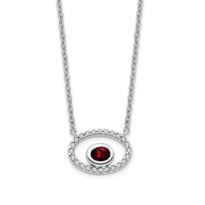 Oval Garnet and Diamond Necklace - WBC