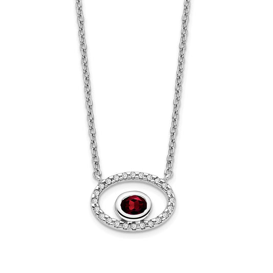 Oval Garnet and Diamond Necklace - WBC