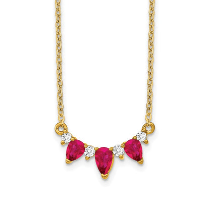 Pear Ruby and Diamond Necklace - WBC