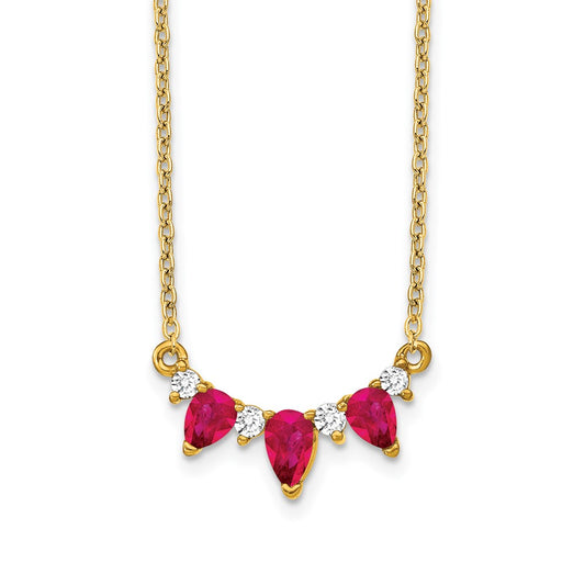 Pear Ruby and Diamond Necklace - WBC