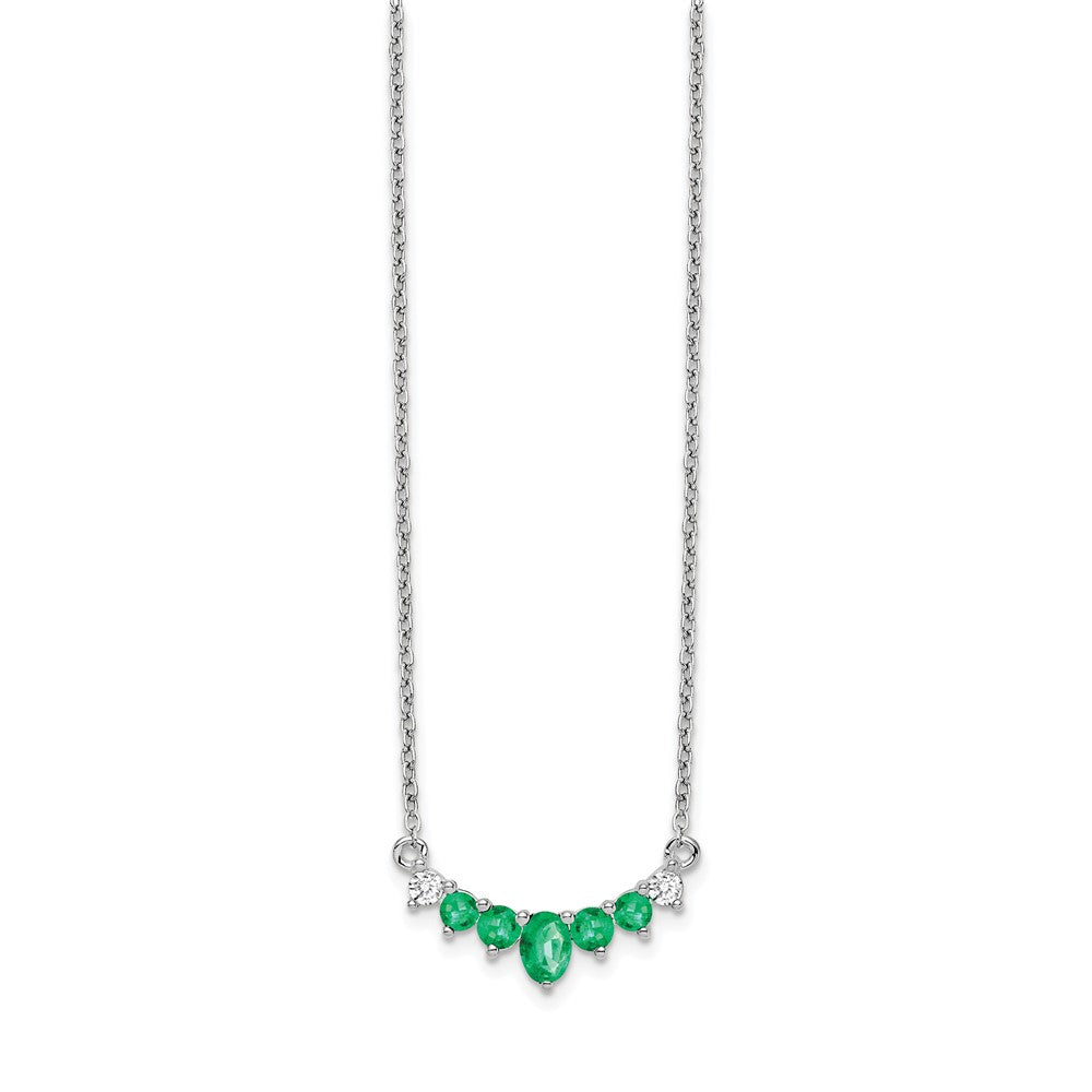 Oval and Round Emerald and Diamond Necklace - WBC