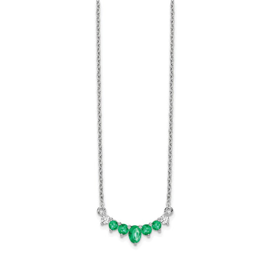 Oval and Round Emerald and Diamond Necklace - WBC