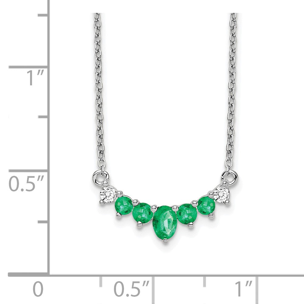 Oval and Round Emerald and Diamond Necklace - WBC