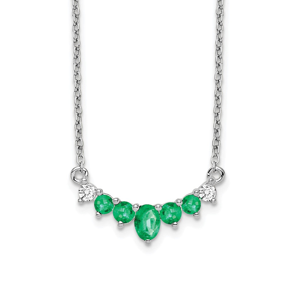 Oval and Round Emerald and Diamond Necklace - WBC