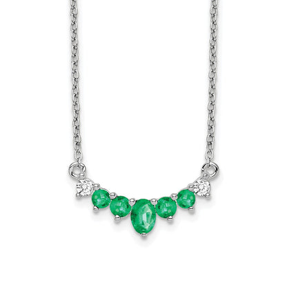 Oval and Round Emerald and Diamond Necklace - WBC
