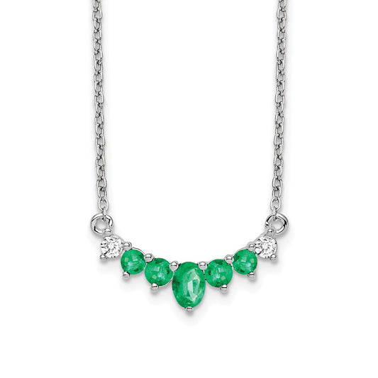 Oval and Round Emerald and Diamond Necklace - WBC