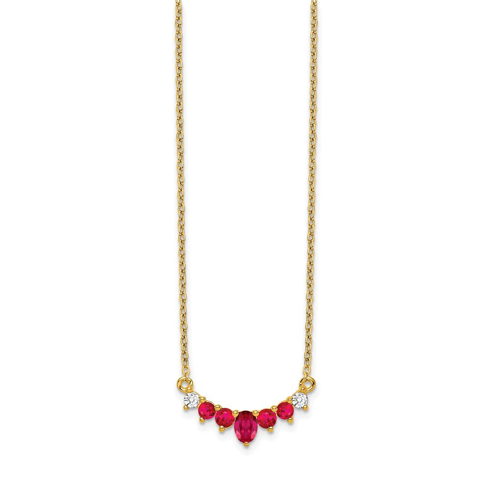 Oval and Round Ruby and Diamond Necklace - WBC