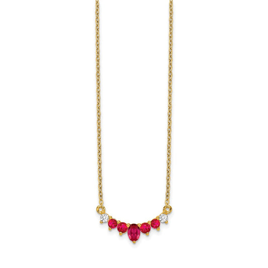 Oval and Round Ruby and Diamond Necklace - WBC