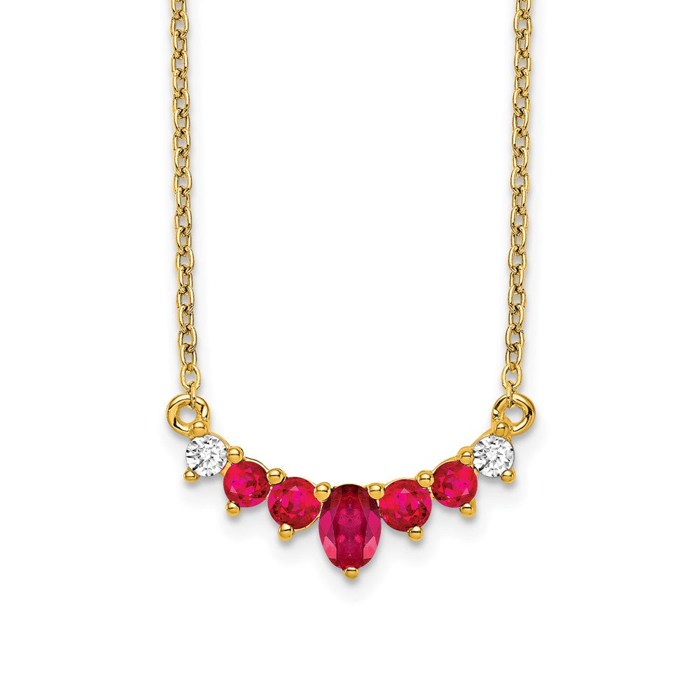 Oval and Round Ruby and Diamond Necklace - WBC
