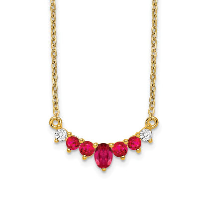 Oval and Round Ruby and Diamond Necklace - WBC