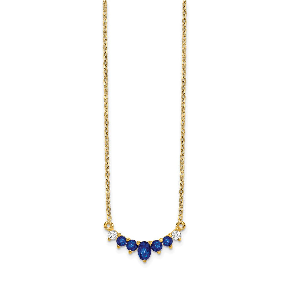 Oval and Round Sapphire and Diamond Necklace - WBC