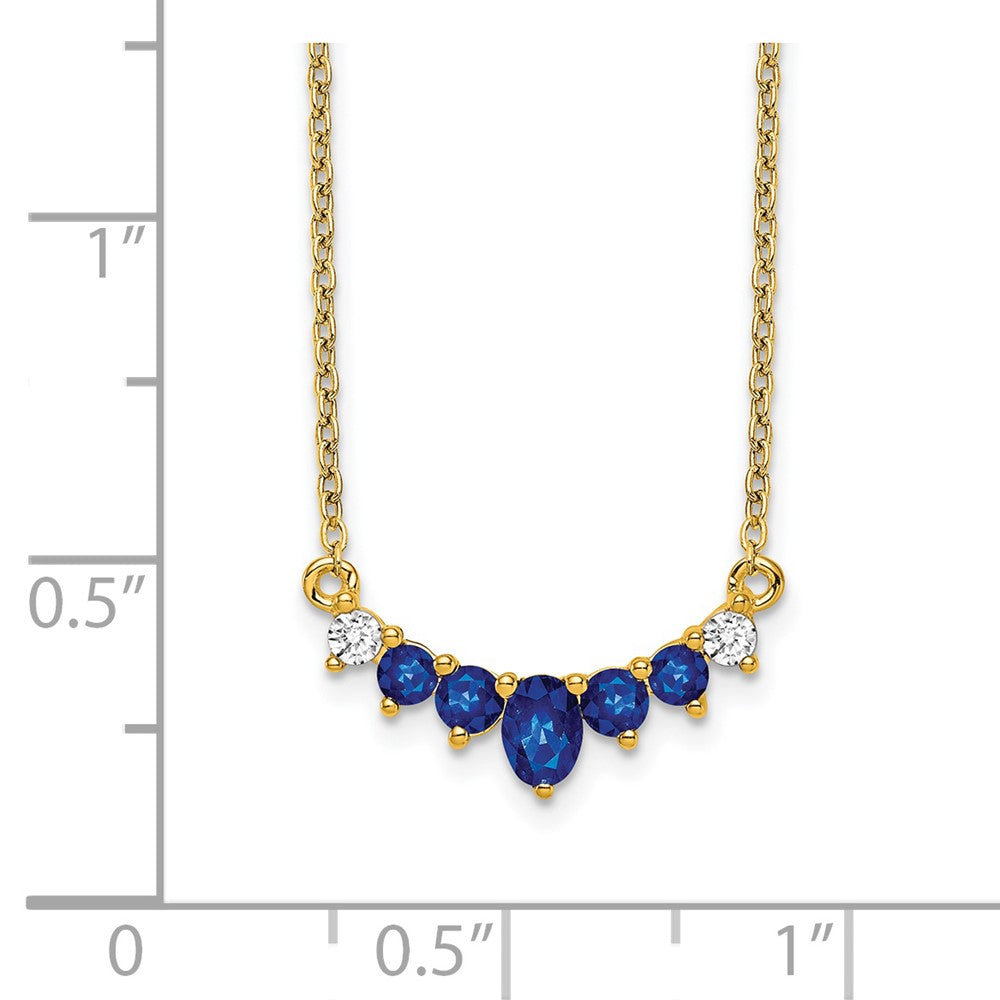 Oval and Round Sapphire and Diamond Necklace - WBC