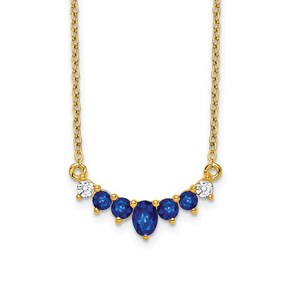 Oval and Round Sapphire and Diamond Necklace - WBC