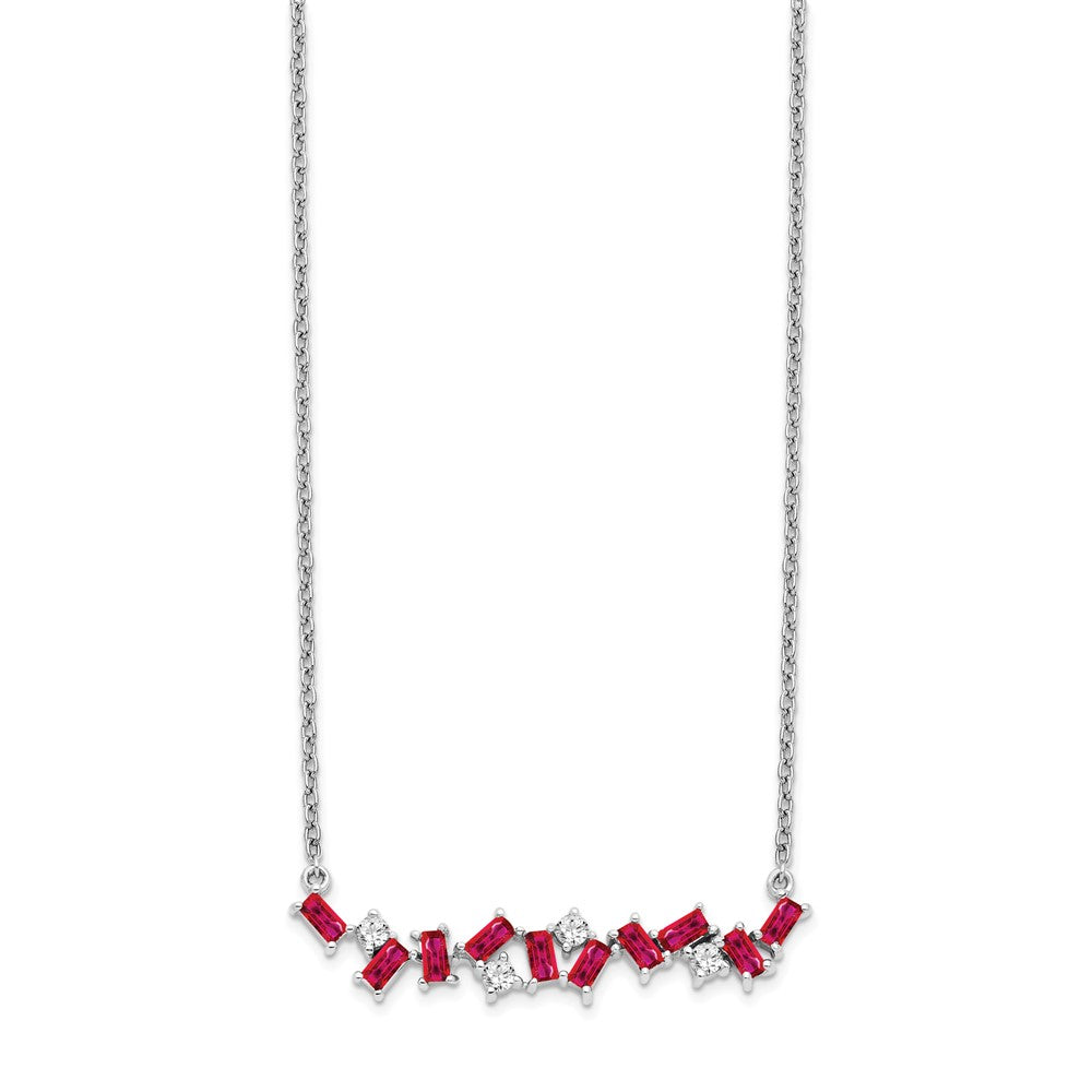 Octagon Ruby and Diamond Bar Necklace - WBC