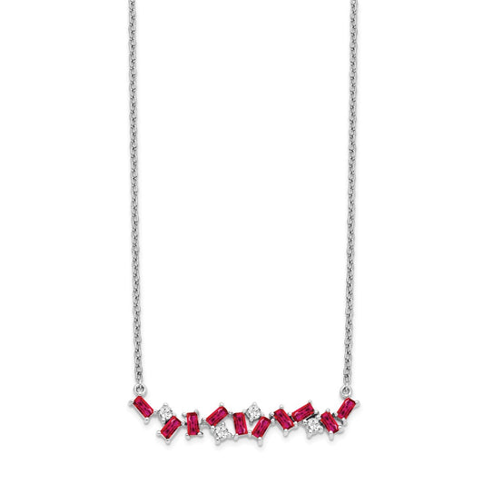 Octagon Ruby and Diamond Bar Necklace - WBC