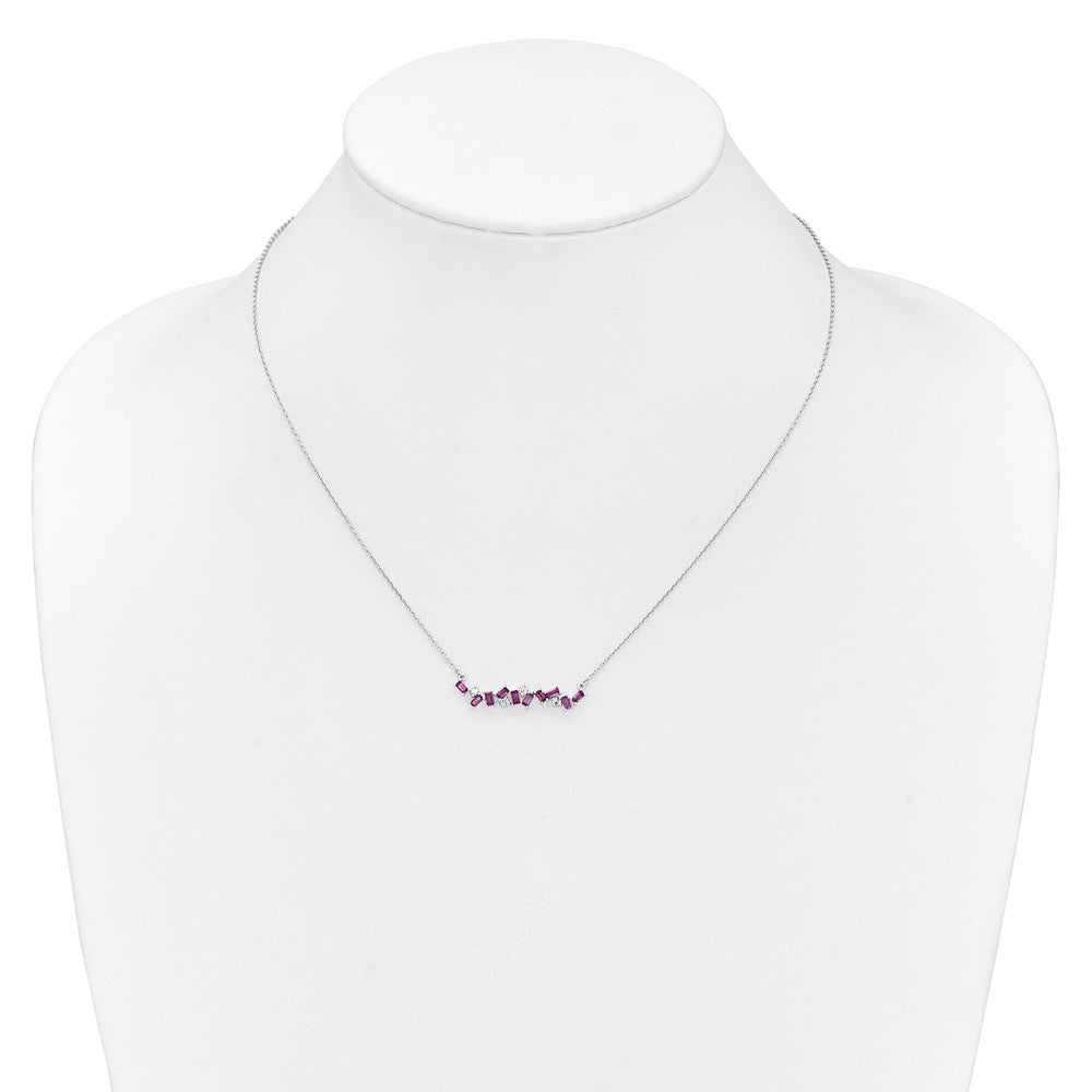 Octagon Ruby and Diamond Bar Necklace - WBC