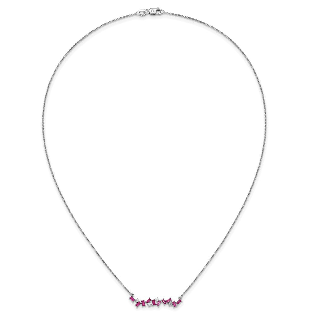 Octagon Ruby and Diamond Bar Necklace - WBC