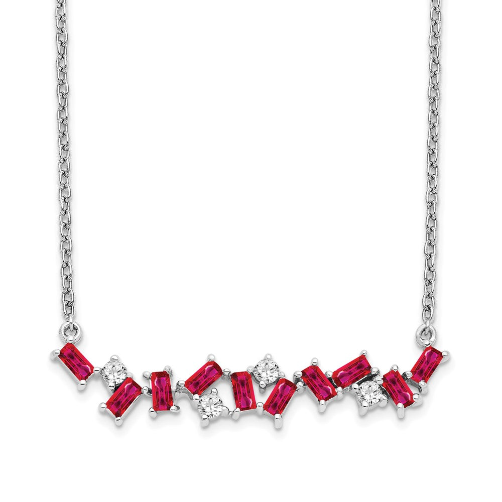 Octagon Ruby and Diamond Bar Necklace - WBC