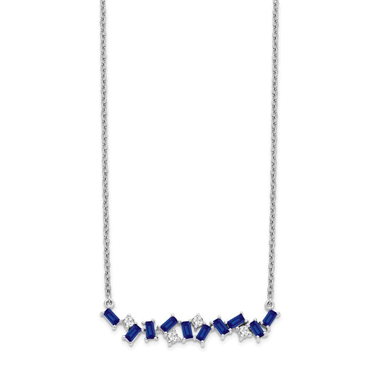 Octagon Sapphire and Diamond Bar Necklace - WBC