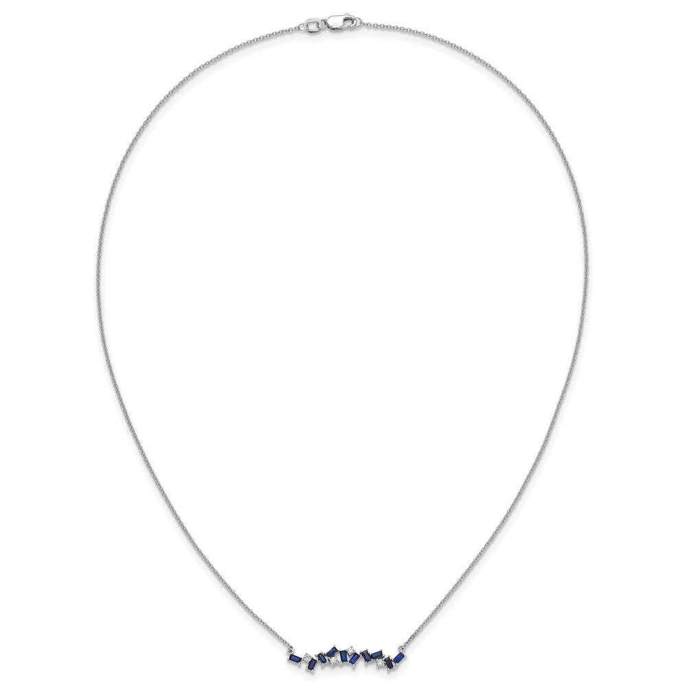 Octagon Sapphire and Diamond Bar Necklace - WBC