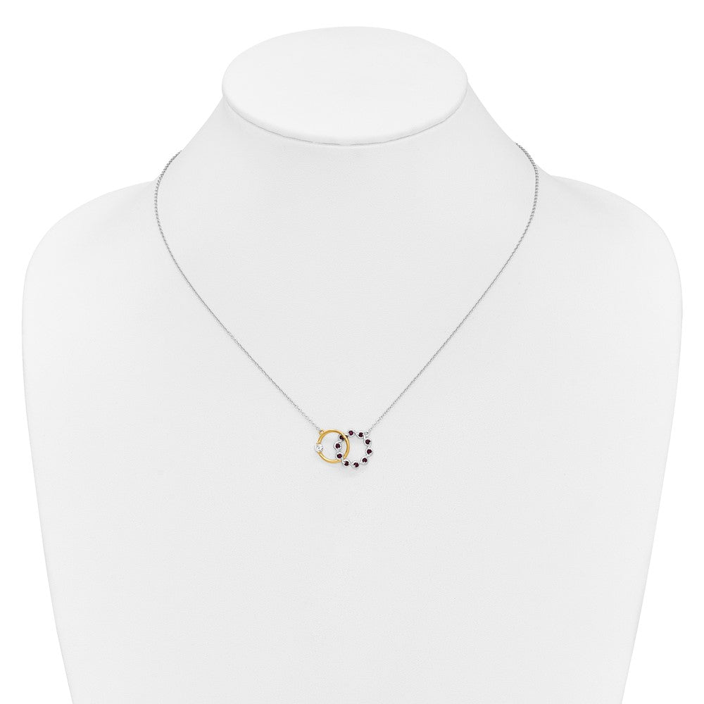 Two-tone Ruby and Diamond Interlocked Rings Necklace - WBC