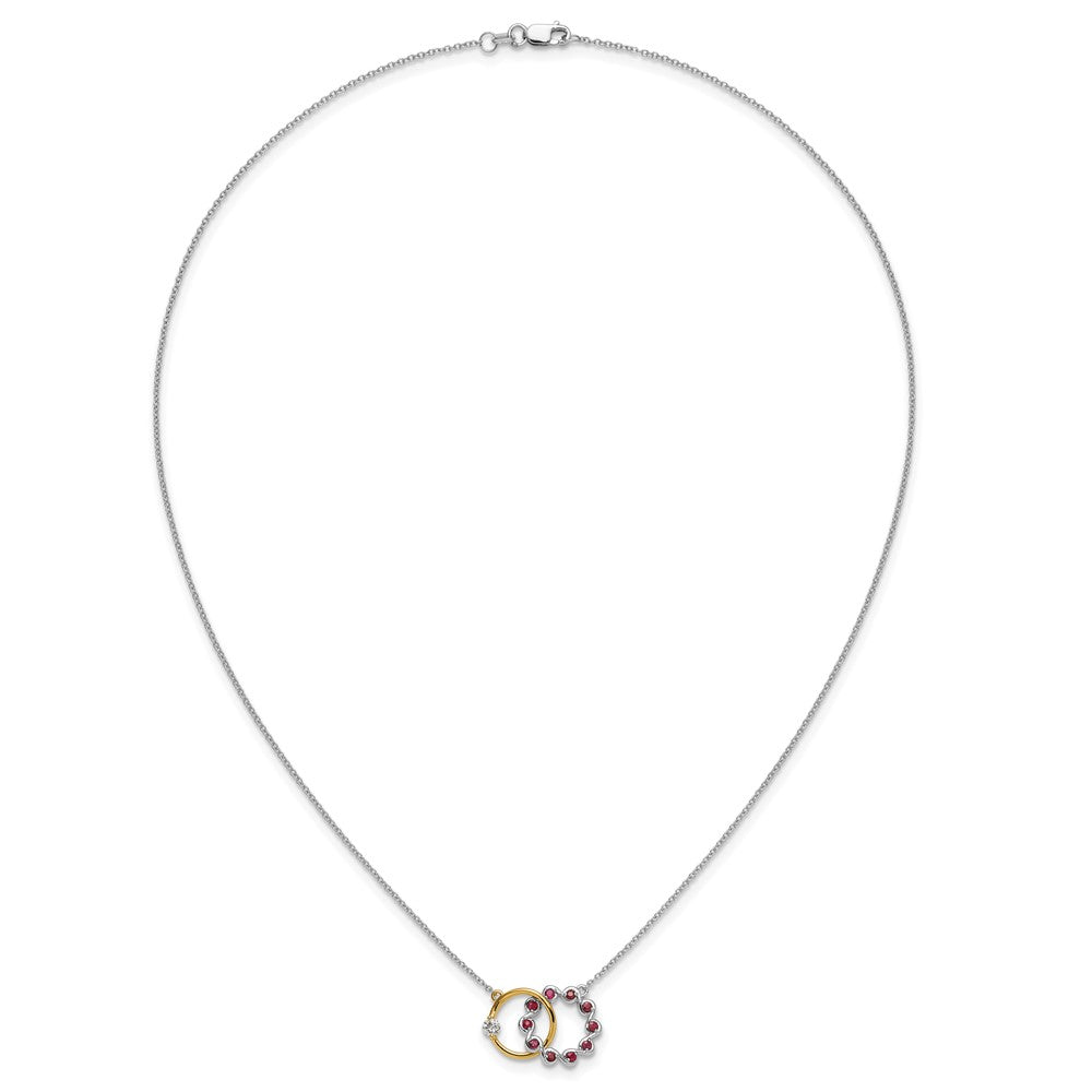 Two-tone Ruby and Diamond Interlocked Rings Necklace - WBC