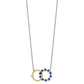 Two-tone Sapphire and Diamond Interlocked Rings Necklace - WBC