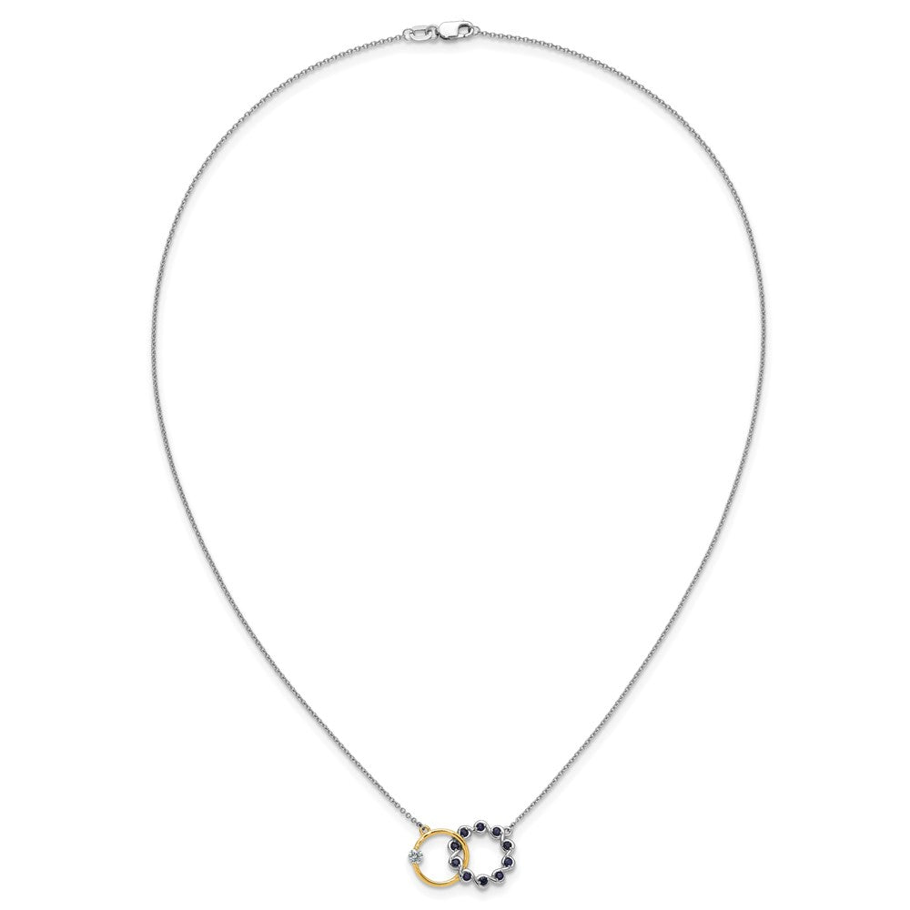 Two-tone Sapphire and Diamond Interlocked Rings Necklace - WBC