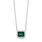 Octagon Lab Created Emerald and Diamond East-West Halo Necklace - WBC