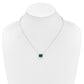 Octagon Lab Created Emerald and Diamond East-West Halo Necklace - WBC